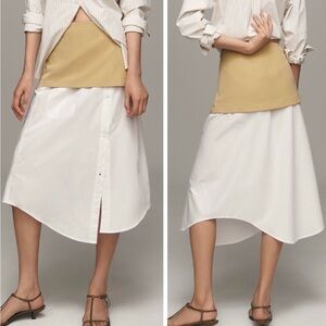 Anthropologie Maeve Layered A-Line Shirttail Midi Skirt